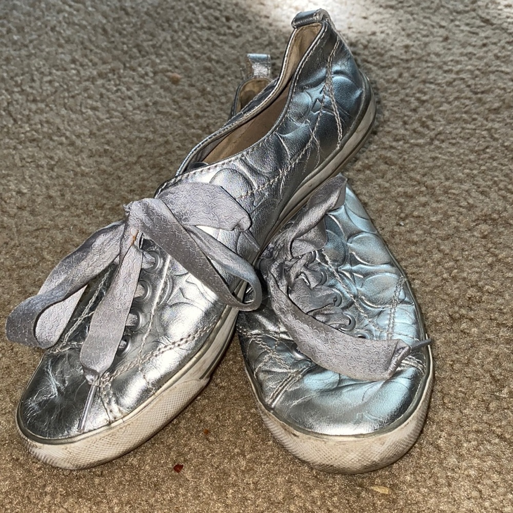 Silver Coach Suzzy sneakers